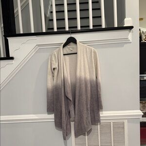 Barefoot Dreams Beige and Taupe Gradient Cardigan